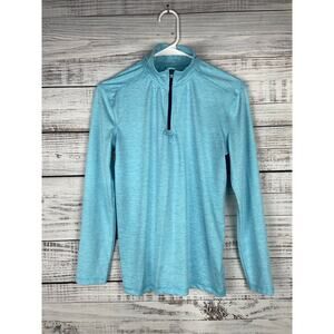 Tommy Bahama Active Boys XL 14 Blue Rash Guard Top 1/4 Zip Beach Long Sleeve